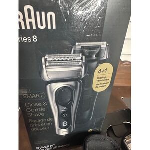 Braun Series 8 Wet & Dry Electric Shaver Kit Silver Black 8517s ProTrimmer Case